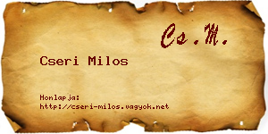 Cseri Milos névjegykártya